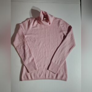 Soft Pink Casmere Longsleeve Turtleneck Sweater